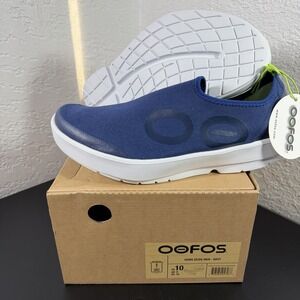 Oofos OOmg eeZee Low Mens 10 Shoes Slip On Sneaker Recovery Blue Gym NWT